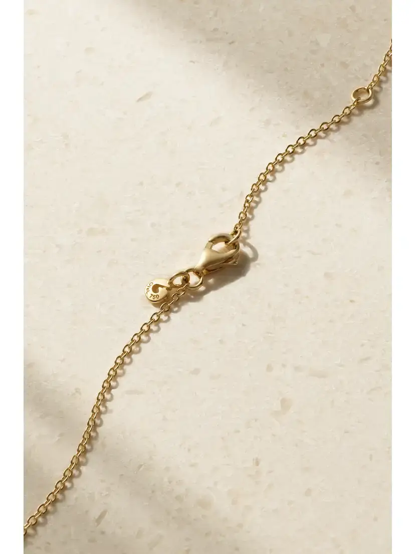 OLE LYNGGAARD COPENHAGEN Acorn 18-karat Gold Rose Quartz Necklace | Thumbnail 3