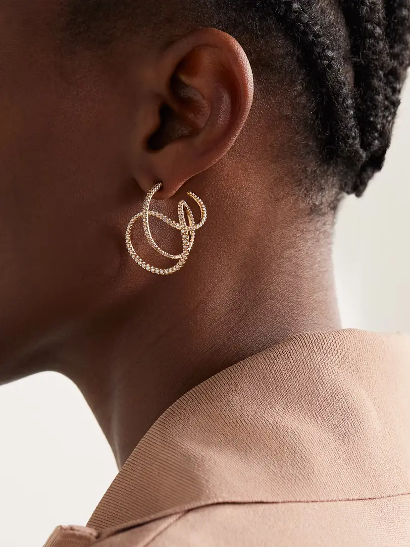 OLE LYNGGAARD COPENHAGEN Twisted Love 18-karat Gold Diamond Earrings | Thumbnail 2