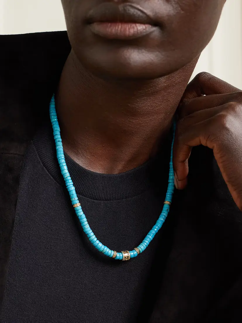 Sydney Evan Lucky Icon 14-karat Gold, Turquoise And Diamond Necklace | Thumbnail 2 Sydney Evan Lucky Icon 14-karat Gold, Turquoise And Diamond Necklace | Thumbnail 2