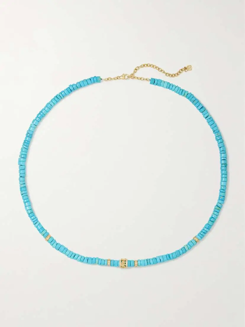 Sydney Evan Lucky Icon 14-karat Gold, Turquoise And Diamond Necklace | Thumbnail 3 Sydney Evan Lucky Icon 14-karat Gold, Turquoise And Diamond Necklace | Thumbnail 3