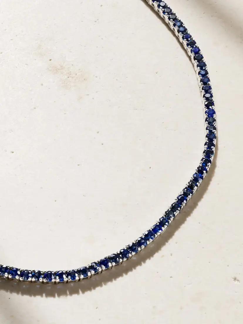 Roxanne First 14-karat White Gold Sapphire Tennis Necklace | Thumbnail 4 Roxanne First 14-karat White Gold Sapphire Tennis Necklace | Thumbnail 4