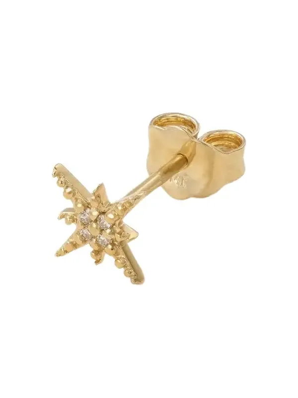 Mini Starburst 14-karat Gold Diamond Single Earring