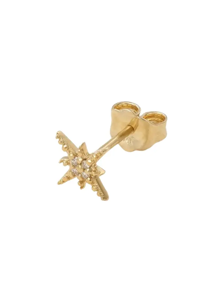 Sydney Evan Mini Starburst 14-karat Gold Diamond Single Earring | Image 1 Sydney Evan Mini Starburst 14-karat Gold Diamond Single Earring | Image 1