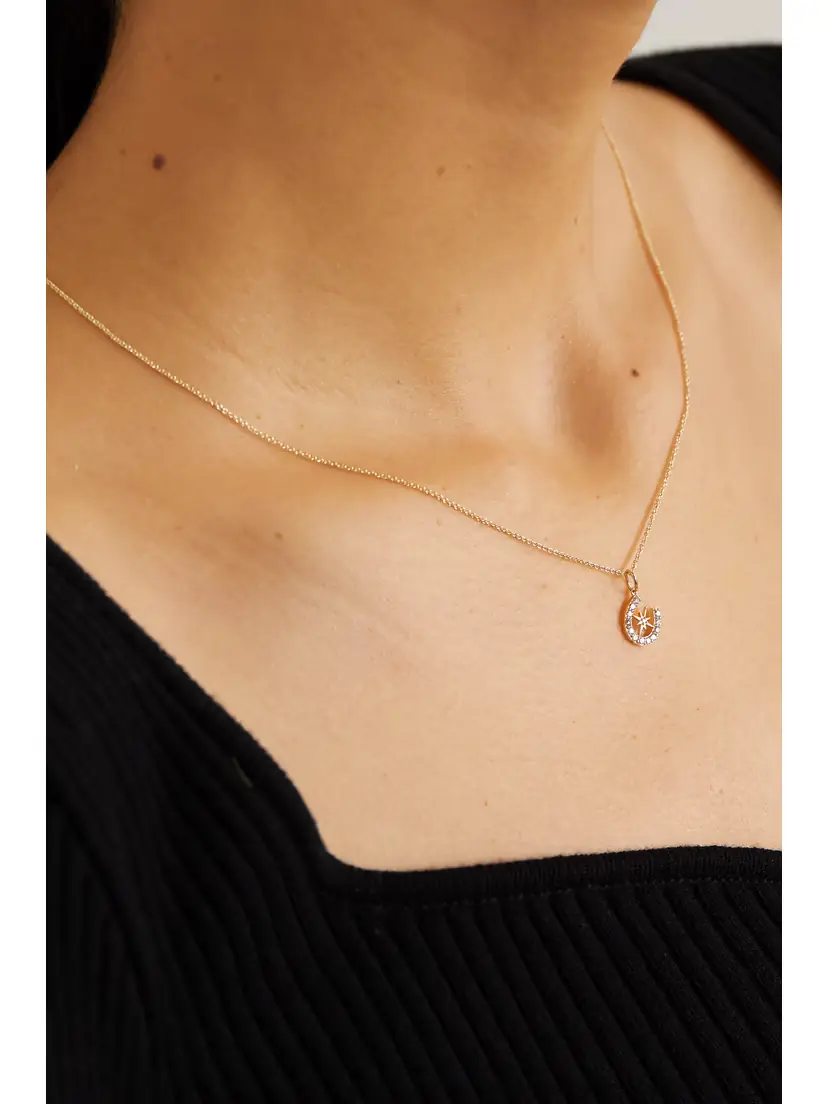 Sydney Evan Starburst Horseshoe 14-karat Gold Diamond Necklace | Thumbnail 2 Sydney Evan Starburst Horseshoe 14-karat Gold Diamond Necklace | Thumbnail 2
