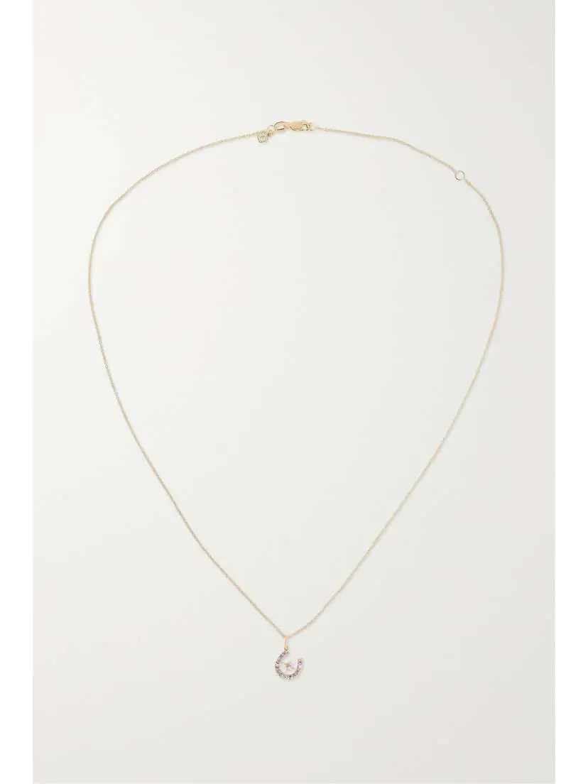 Sydney Evan Starburst Horseshoe 14-karat Gold Diamond Necklace | Thumbnail 4 Sydney Evan Starburst Horseshoe 14-karat Gold Diamond Necklace | Thumbnail 4