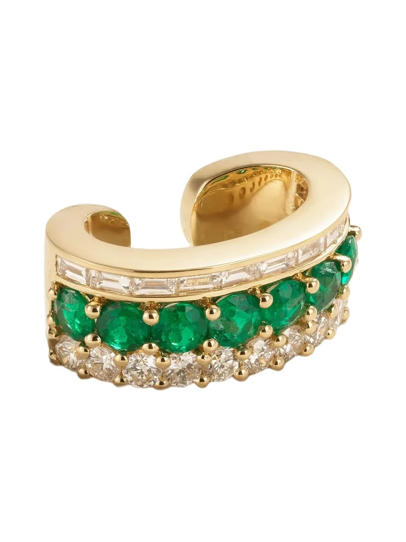 Lola 18-karat Gold, Emerald And Diamond Ear Cuff
