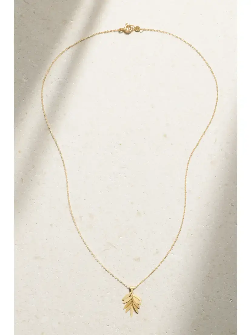 Sia Taylor Falling Leaf 18-karat Gold Necklace | Thumbnail 4 Sia Taylor Falling Leaf 18-karat Gold Necklace | Thumbnail 4