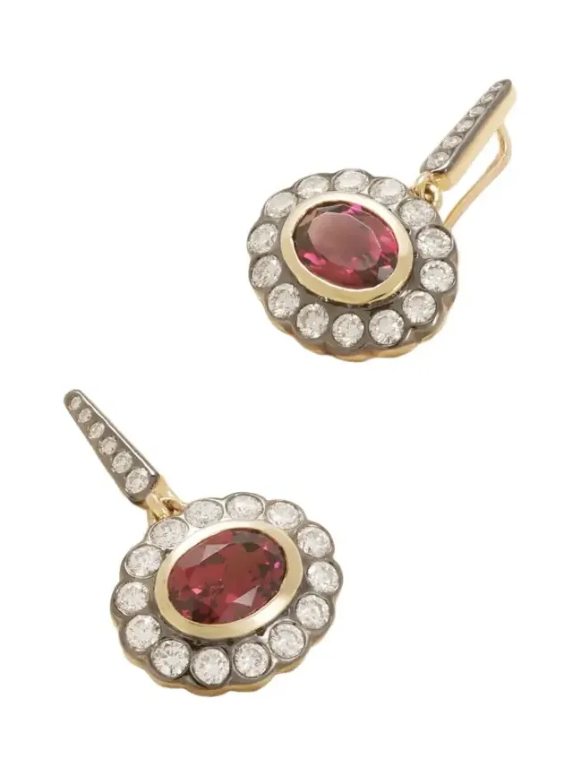 Lexi 14-karat Gold, Rhodolite And Diamond Earrings