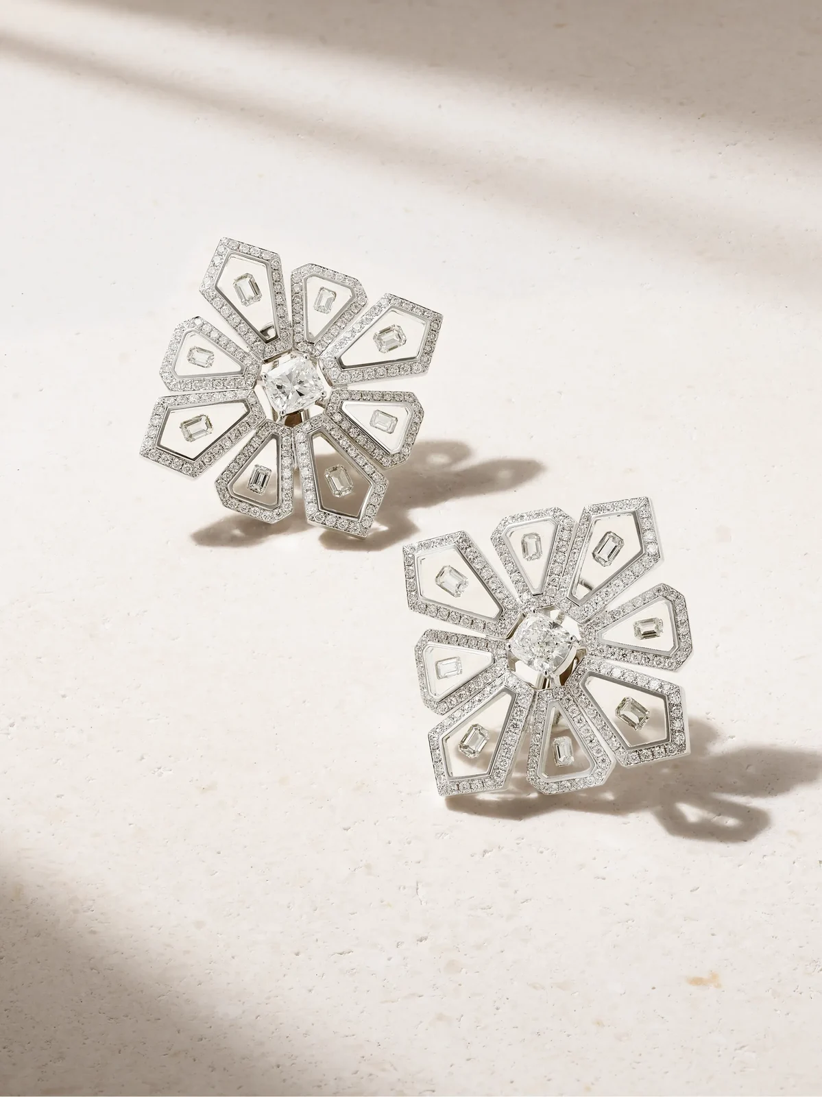 Universe 18-karat White Gold, Diamond And Enamel Earrings Universe 18-karat White Gold, Diamond And Enamel Earrings