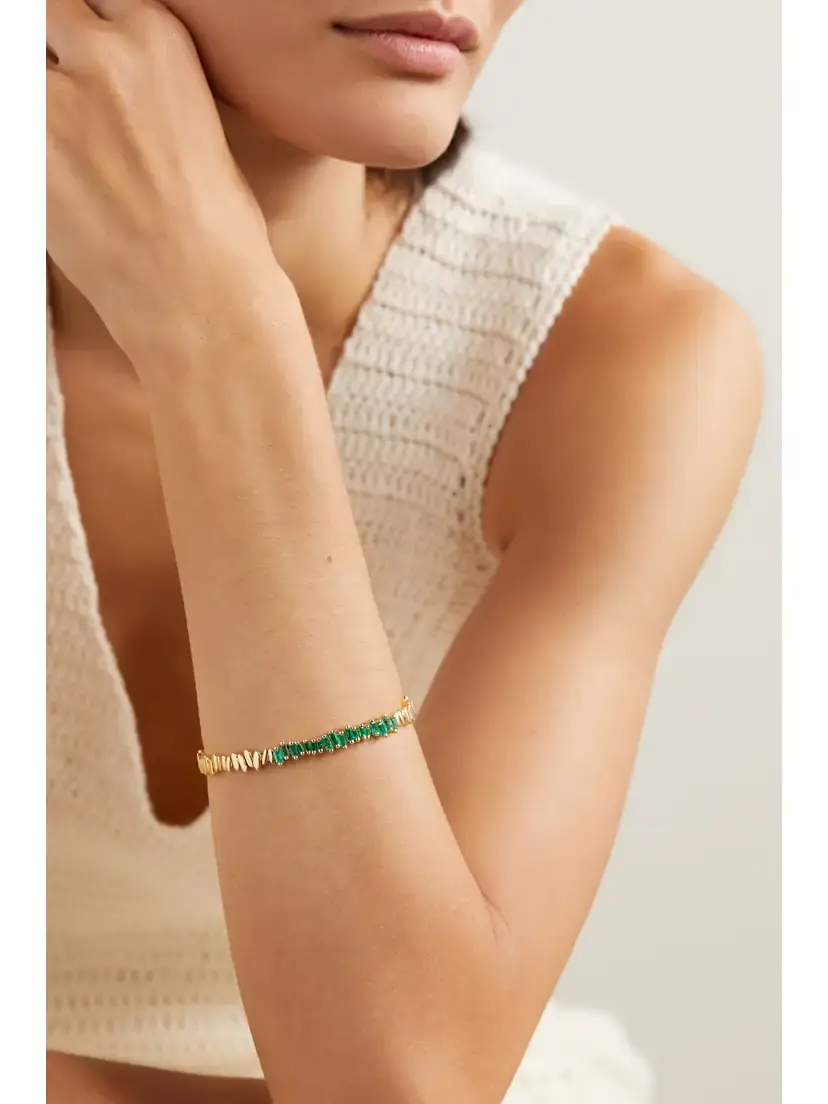 Suzanne Kalan 18-karat Gold Emerald Bracelet | Thumbnail 2