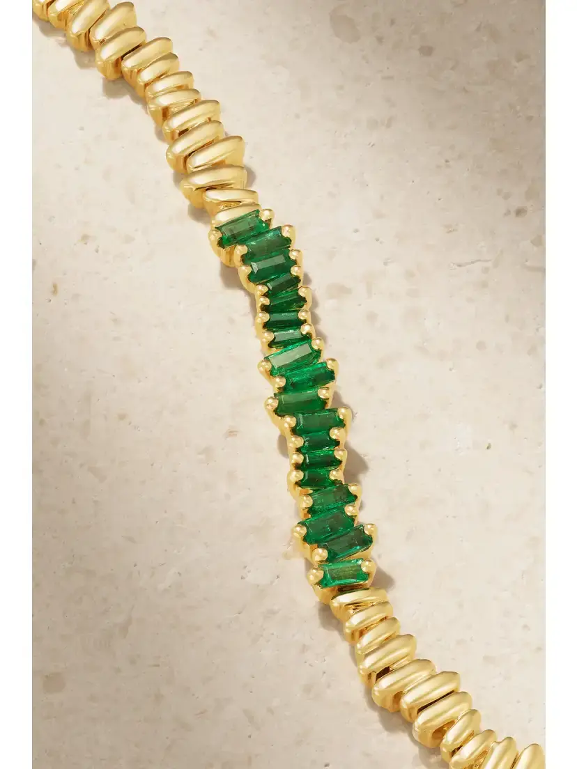 Suzanne Kalan 18-karat Gold Emerald Bracelet | Thumbnail 4
