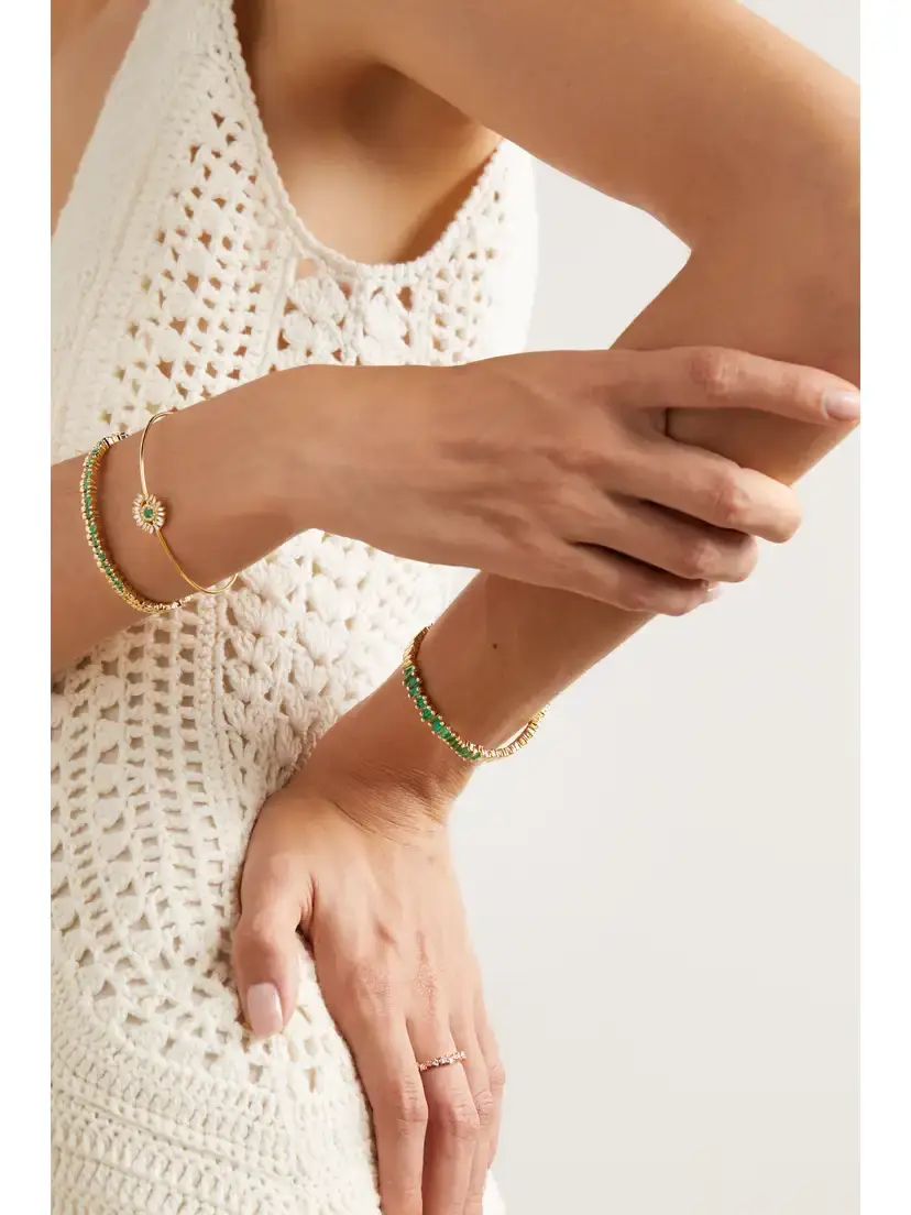 Suzanne Kalan 18-karat Gold Emerald Bracelet | Thumbnail 5