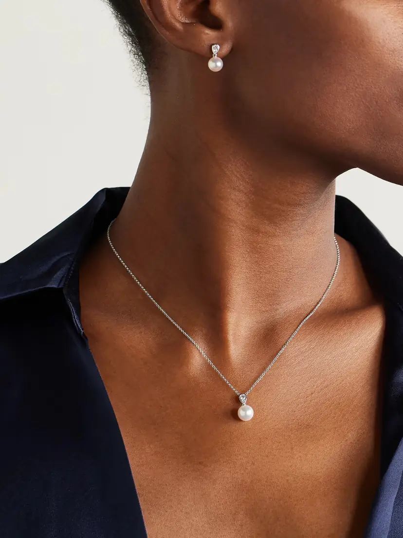 Mikimoto Morning Dew 18-karat White Gold, Pearl And Diamond Necklace | Thumbnail 2 Mikimoto Morning Dew 18-karat White Gold, Pearl And Diamond Necklace | Thumbnail 2
