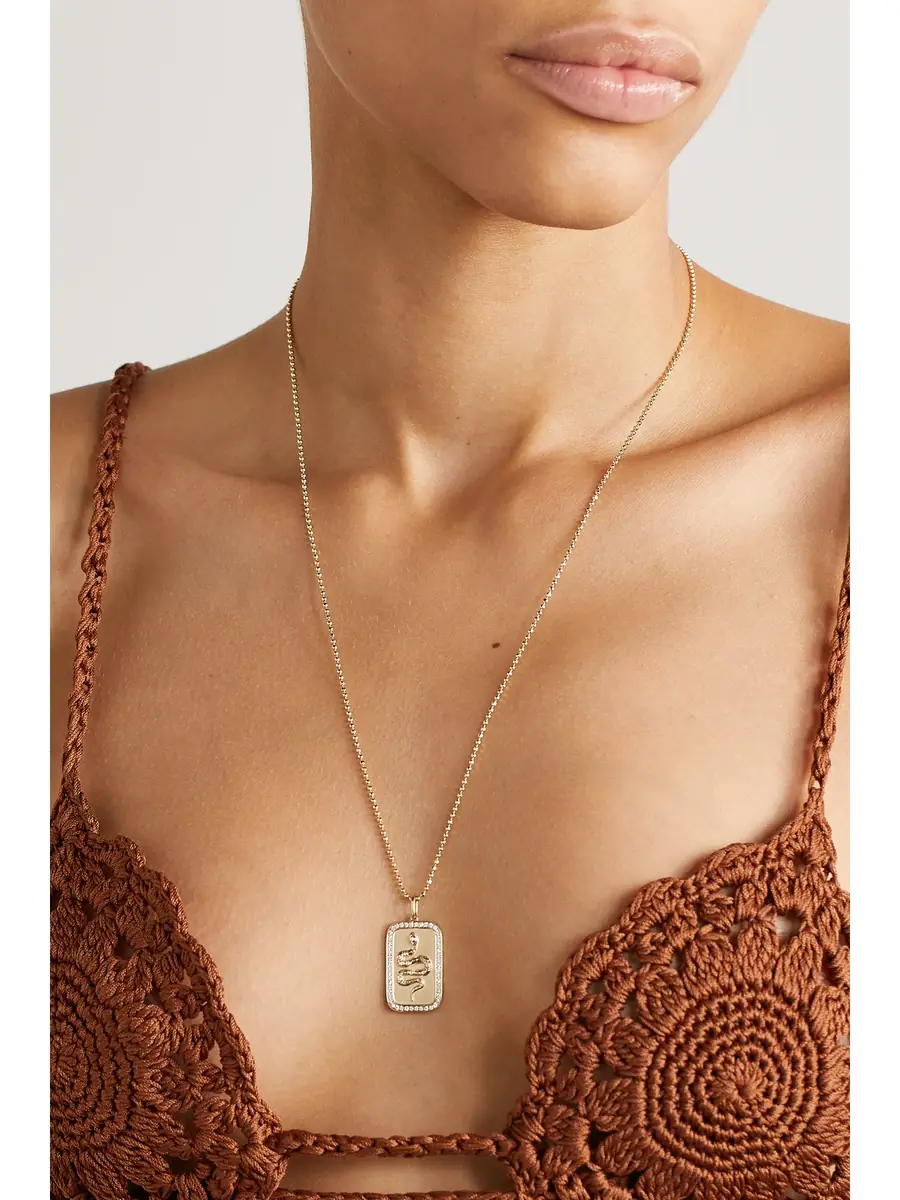 Sydney Evan Snake 14-karat Gold Diamond Necklace | Thumbnail 2 Sydney Evan Snake 14-karat Gold Diamond Necklace | Thumbnail 2