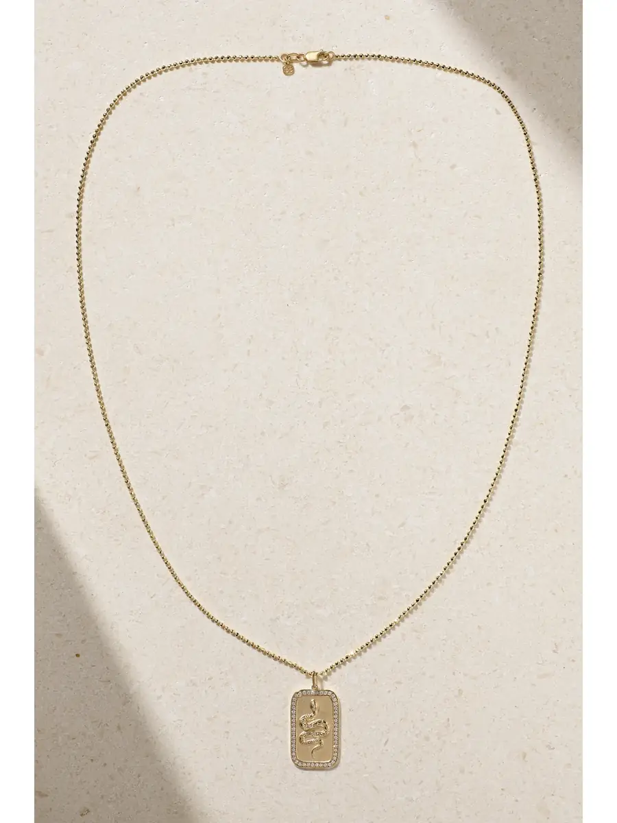 Sydney Evan Snake 14-karat Gold Diamond Necklace | Thumbnail 4 Sydney Evan Snake 14-karat Gold Diamond Necklace | Thumbnail 4