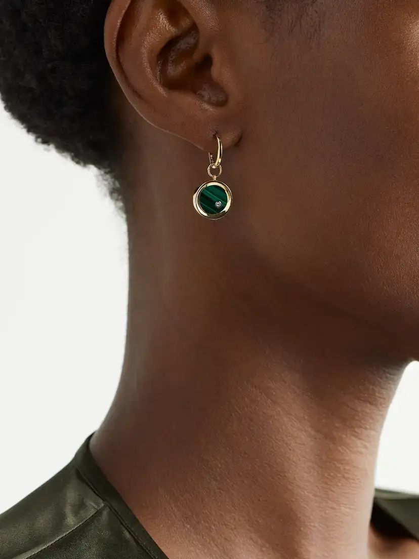 Mateo Convertible 14-karat Gold, Malachite And Diamond Earrings - Green | Thumbnail 2 Mateo Convertible 14-karat Gold, Malachite And Diamond Earrings - Green | Thumbnail 2