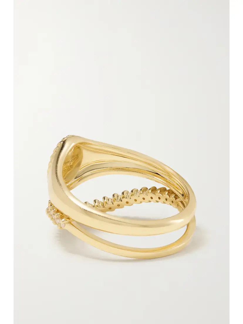 Yvonne Léon 9-karat Gold Diamond Signet Ring Set | Thumbnail 4 Yvonne Léon 9-karat Gold Diamond Signet Ring Set | Thumbnail 4
