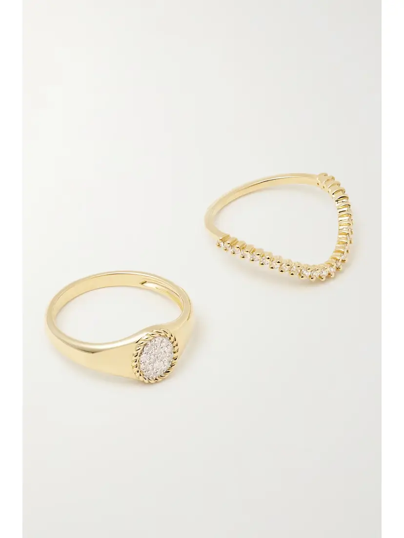 Yvonne Léon 9-karat Gold Diamond Signet Ring Set | Thumbnail 6 Yvonne Léon 9-karat Gold Diamond Signet Ring Set | Thumbnail 6