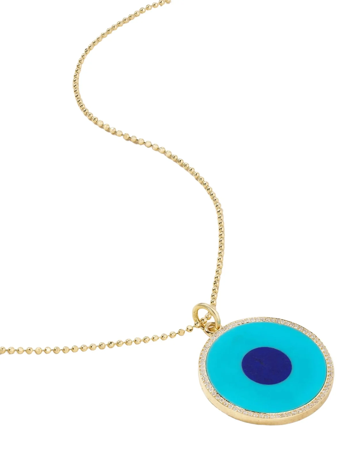 Jennifer Meyer Large Evil Eye 18-karat Gold Multi-stone Necklace