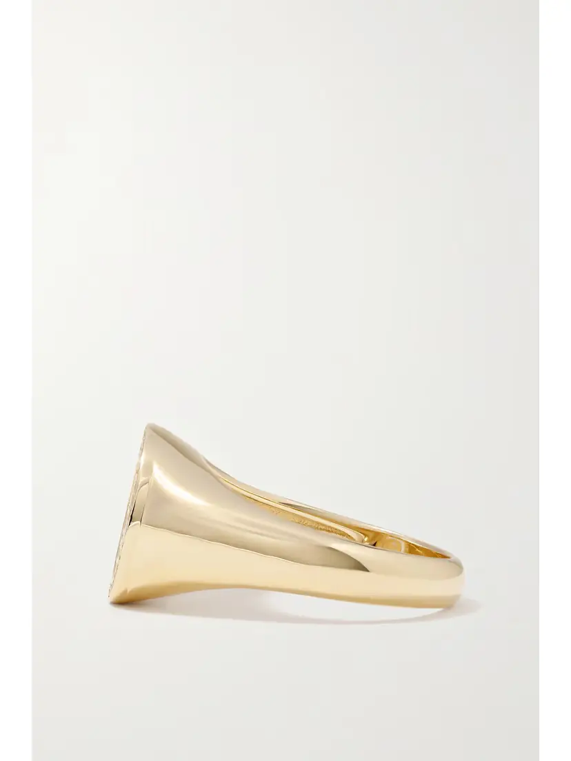 Sydney Evan Spiral 14-karat Gold Diamond Signet Ring | Thumbnail 6 Sydney Evan Spiral 14-karat Gold Diamond Signet Ring | Thumbnail 6
