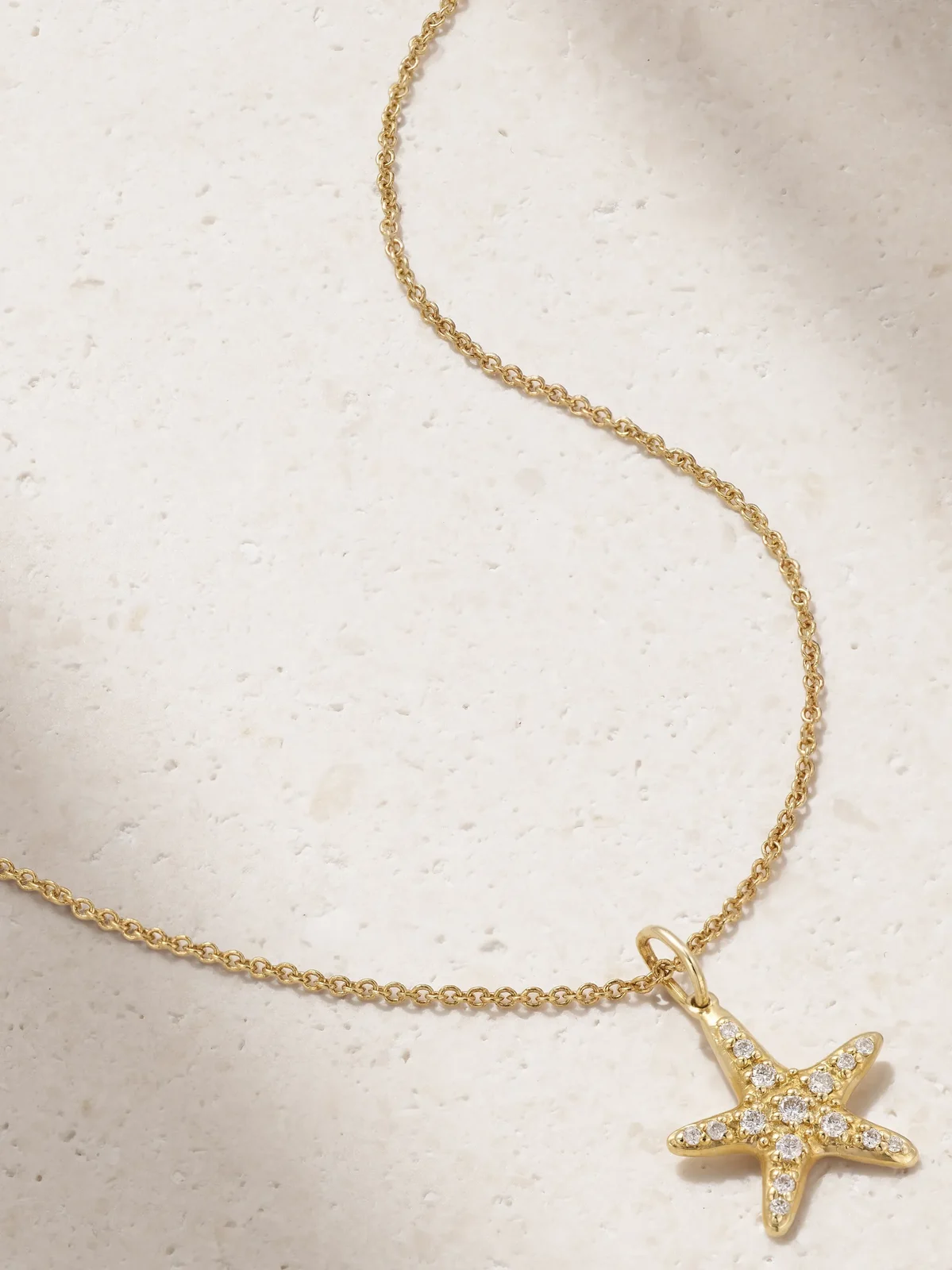 Starfish 14-karat Gold Diamond Necklace