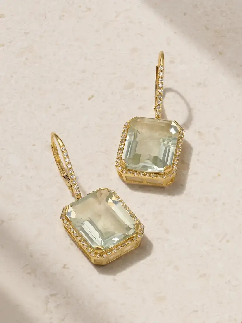 SHAY Portrait 18-karat Gold, Amethyst And Diamond Earrings | Image 1 SHAY Portrait 18-karat Gold, Amethyst And Diamond Earrings | Image 1