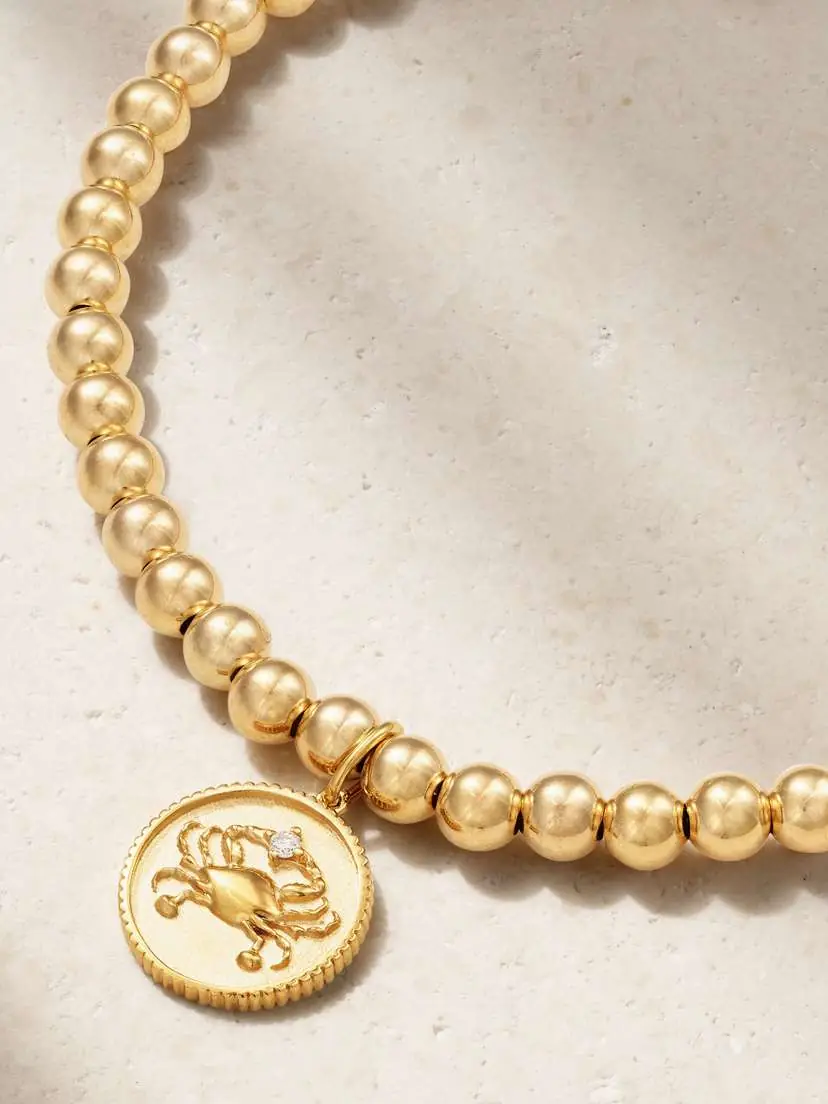 Sydney Evan Cancer 14-karat Gold Diamond Bracelet | Thumbnail 4