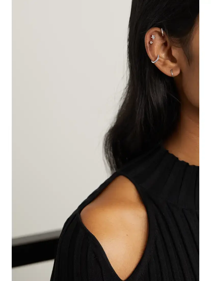 MARIA TASH 8mm 14-karat Gold Hoop Earring | Thumbnail 4