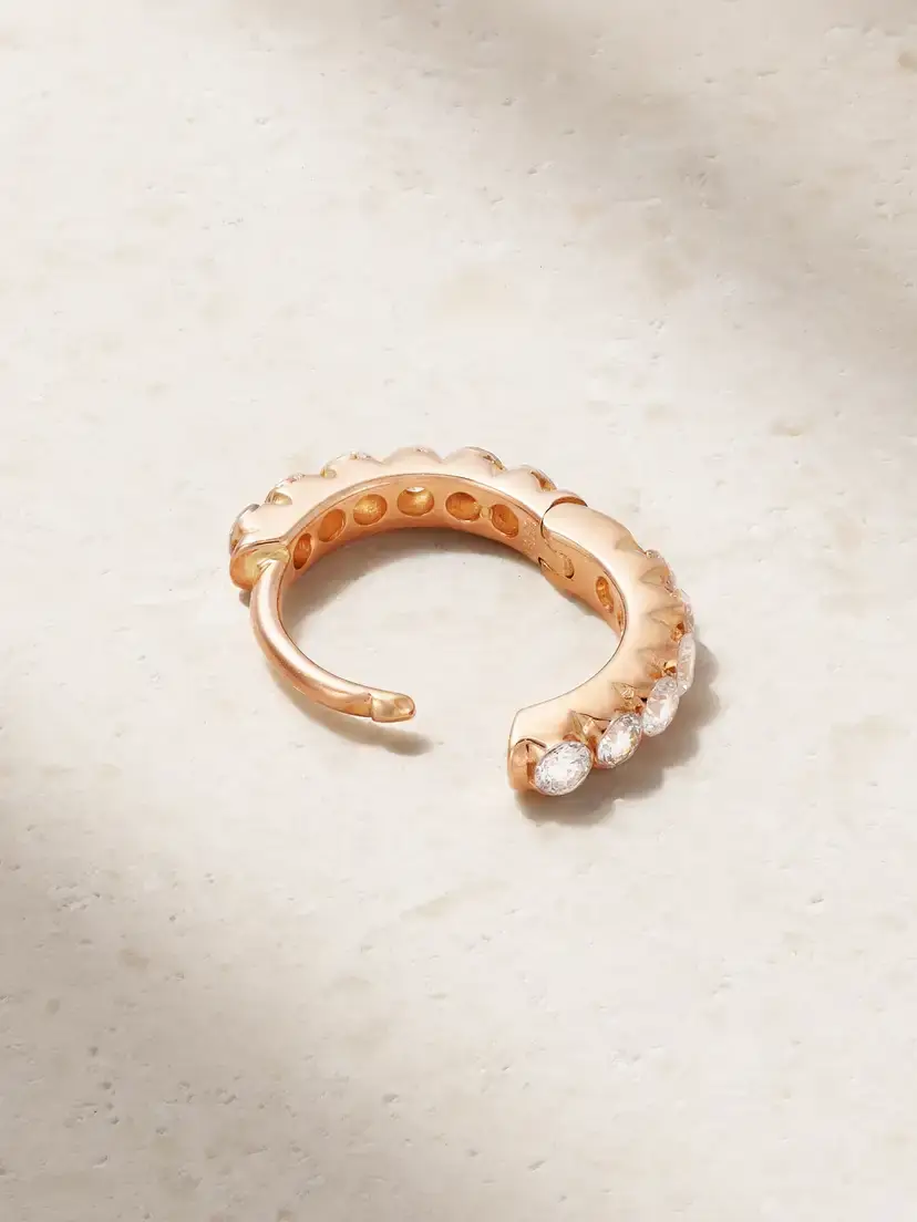 MARIA TASH Eternity 6.5mm 18-karat Rose Gold Diamond Hoop Earring | Thumbnail 3 MARIA TASH Eternity 6.5mm 18-karat Rose Gold Diamond Hoop Earring | Thumbnail 3