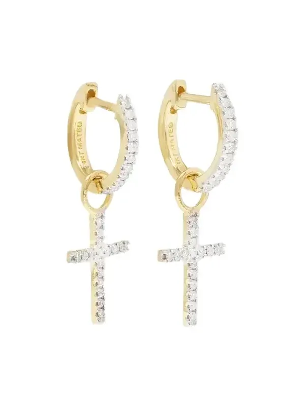 14-karat Gold Diamond Hoop Earrings 14-karat Gold Diamond Hoop Earrings