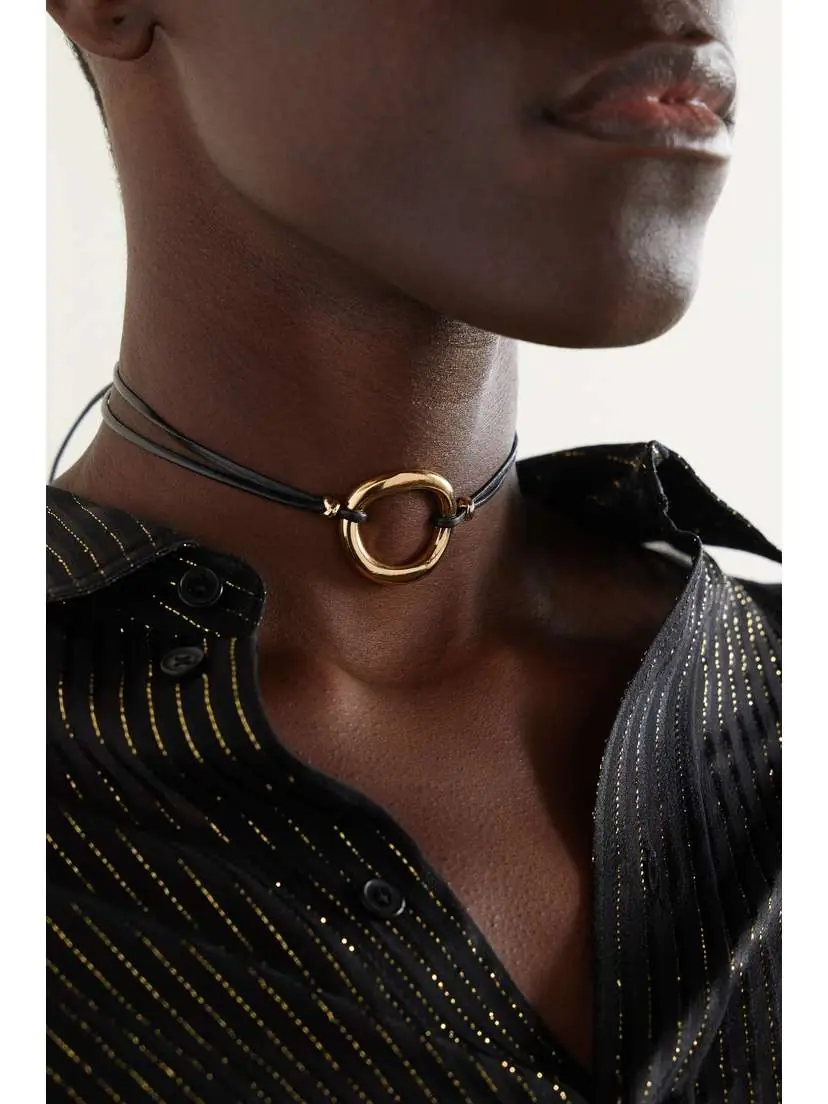 Isabel Marant Orion Leather And Gold-tone Choker | Thumbnail 2