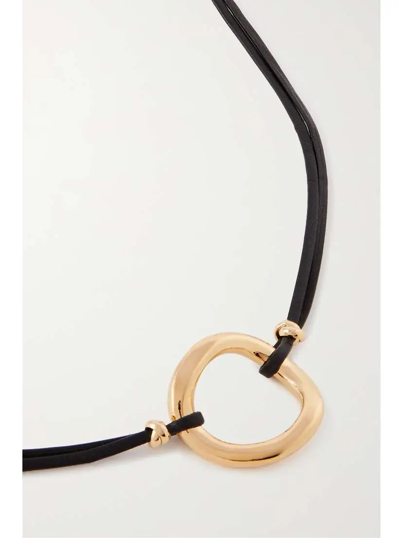 Isabel Marant Orion Leather And Gold-tone Choker | Thumbnail 4