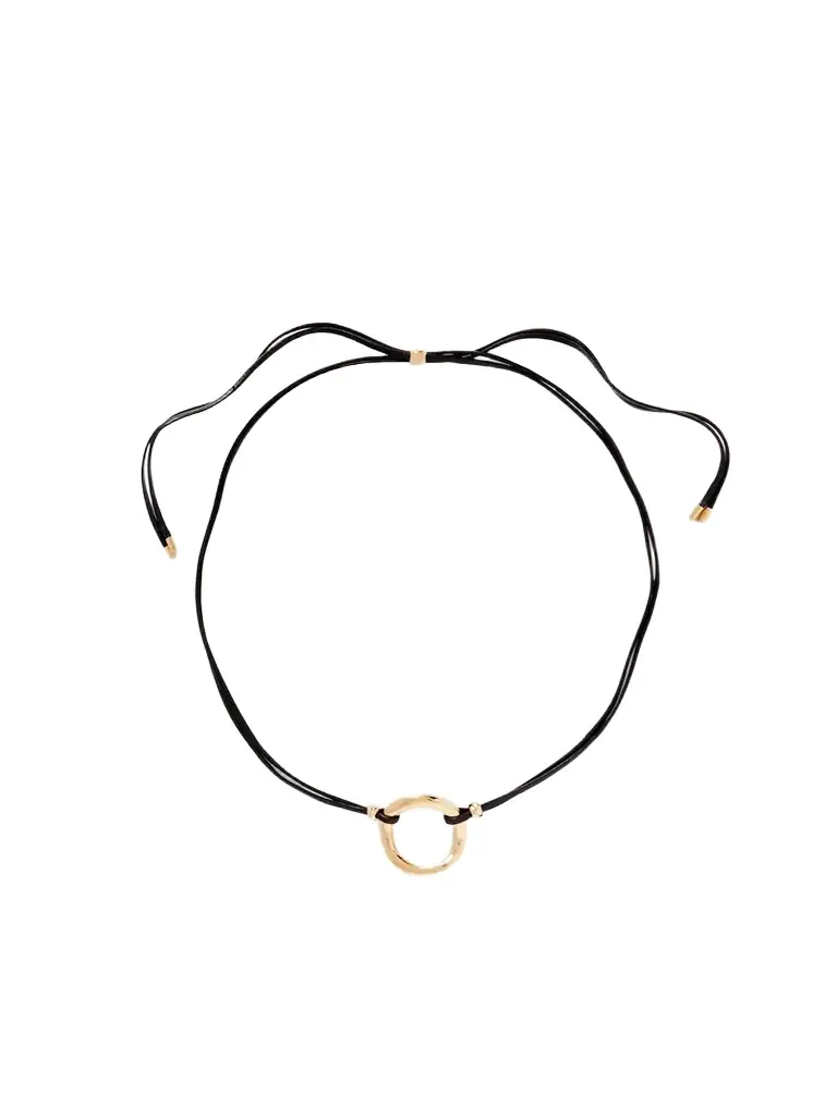 Orion Leather And Gold-tone Choker