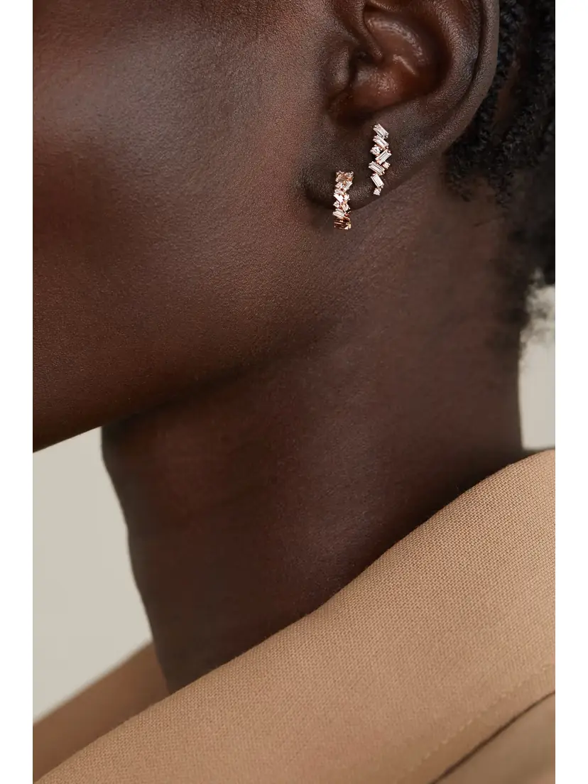 Suzanne Kalan 18-karat Rose Gold Diamond Earrings | Thumbnail 2 Suzanne Kalan 18-karat Rose Gold Diamond Earrings | Thumbnail 2