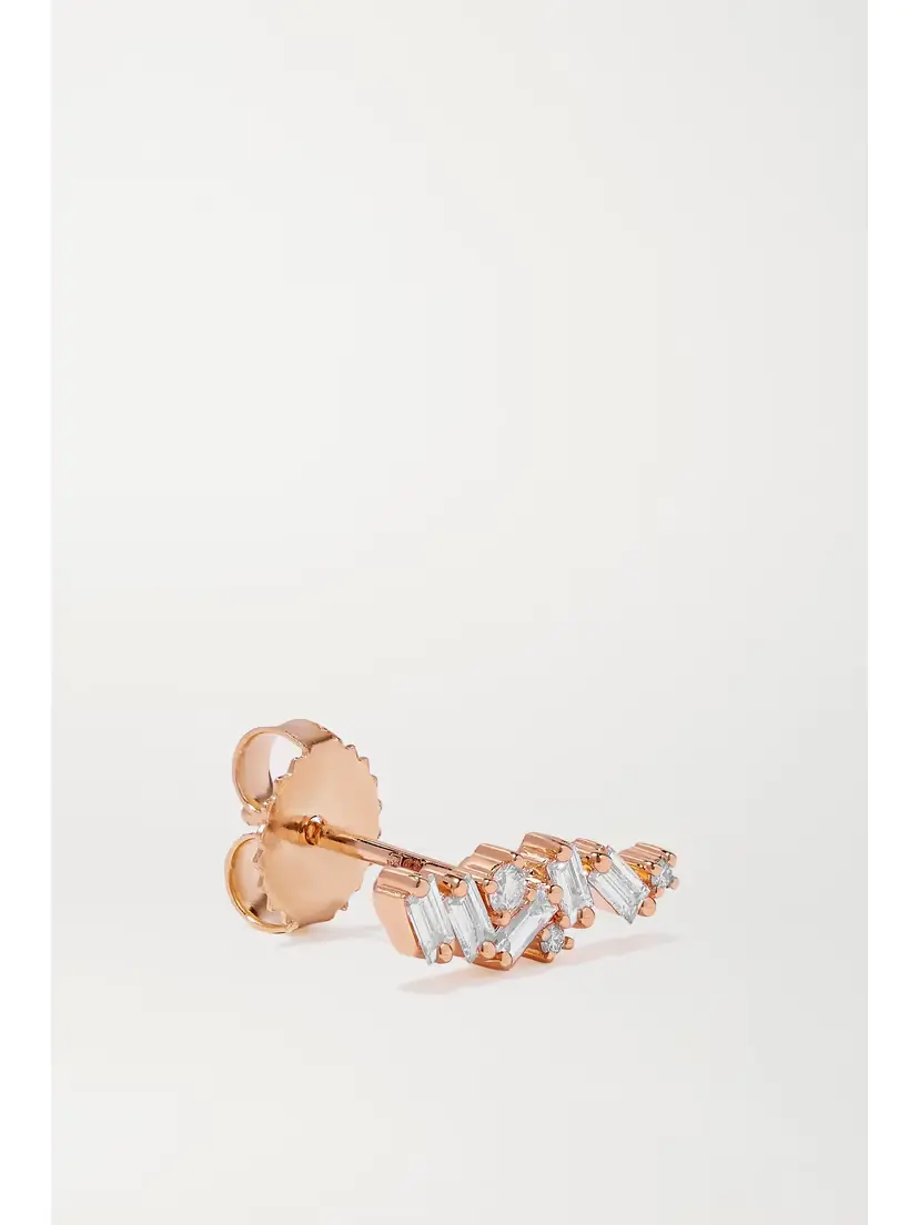 Suzanne Kalan 18-karat Rose Gold Diamond Earrings | Thumbnail 3 Suzanne Kalan 18-karat Rose Gold Diamond Earrings | Thumbnail 3