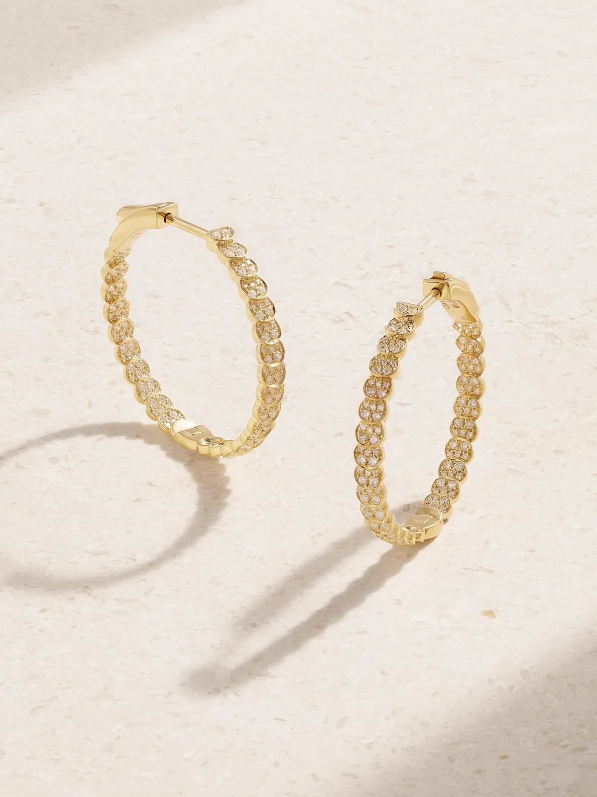 Luna Large 18-karat Gold Diamond Hoop Earrings Luna Large 18-karat Gold Diamond Hoop Earrings
