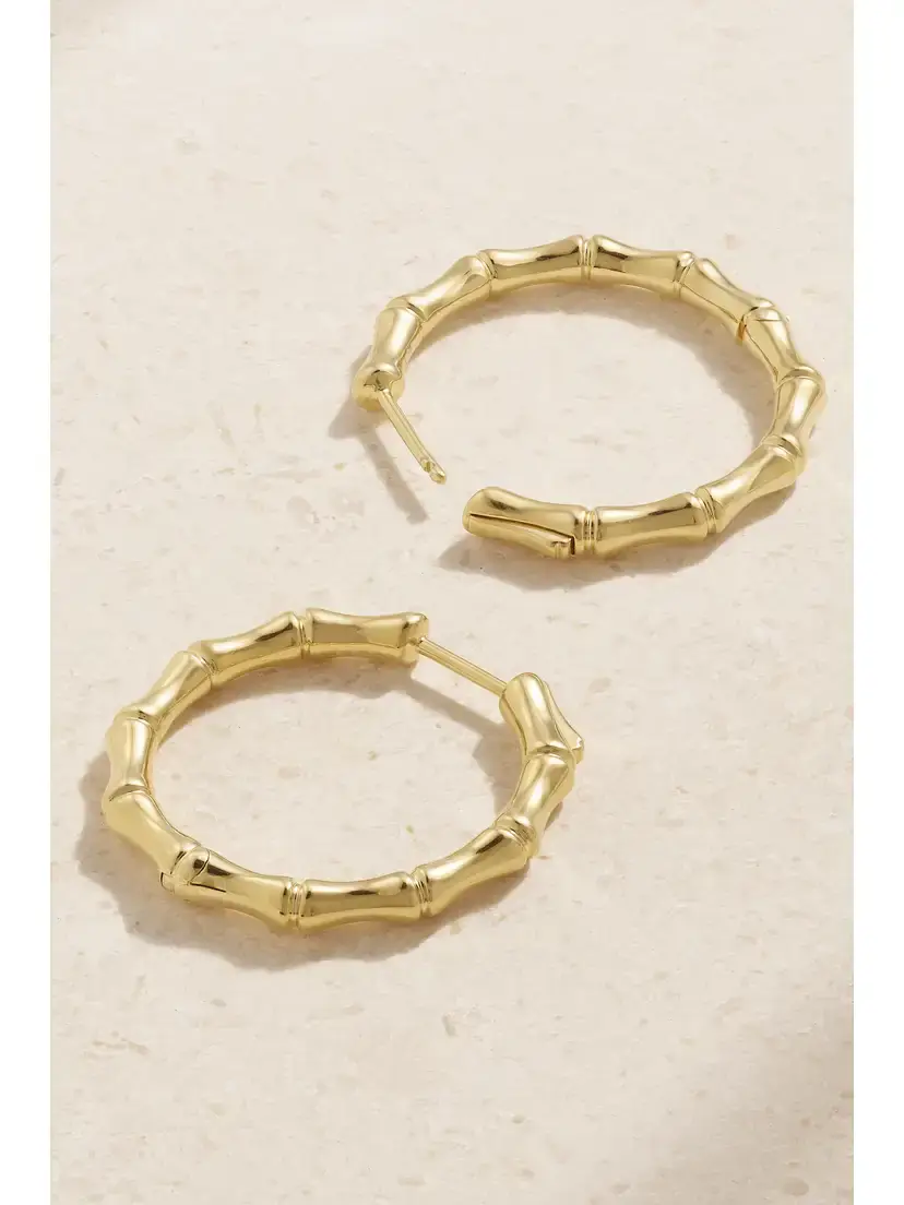 Anita Ko Bamboo 18-karat Gold Hoop Earrings | Thumbnail 3