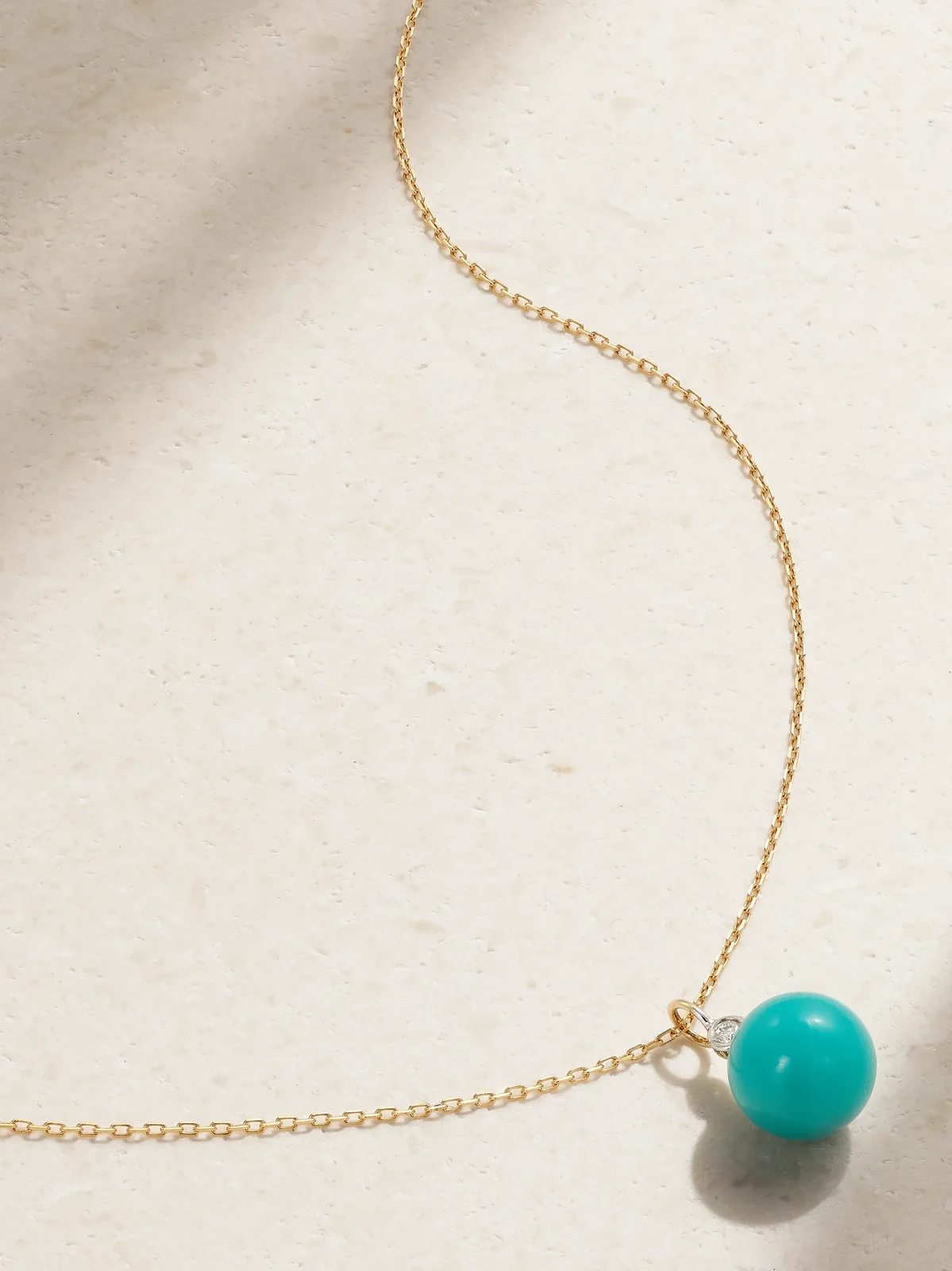 14-karat Gold, Turquoise And Diamond Necklace - Blue