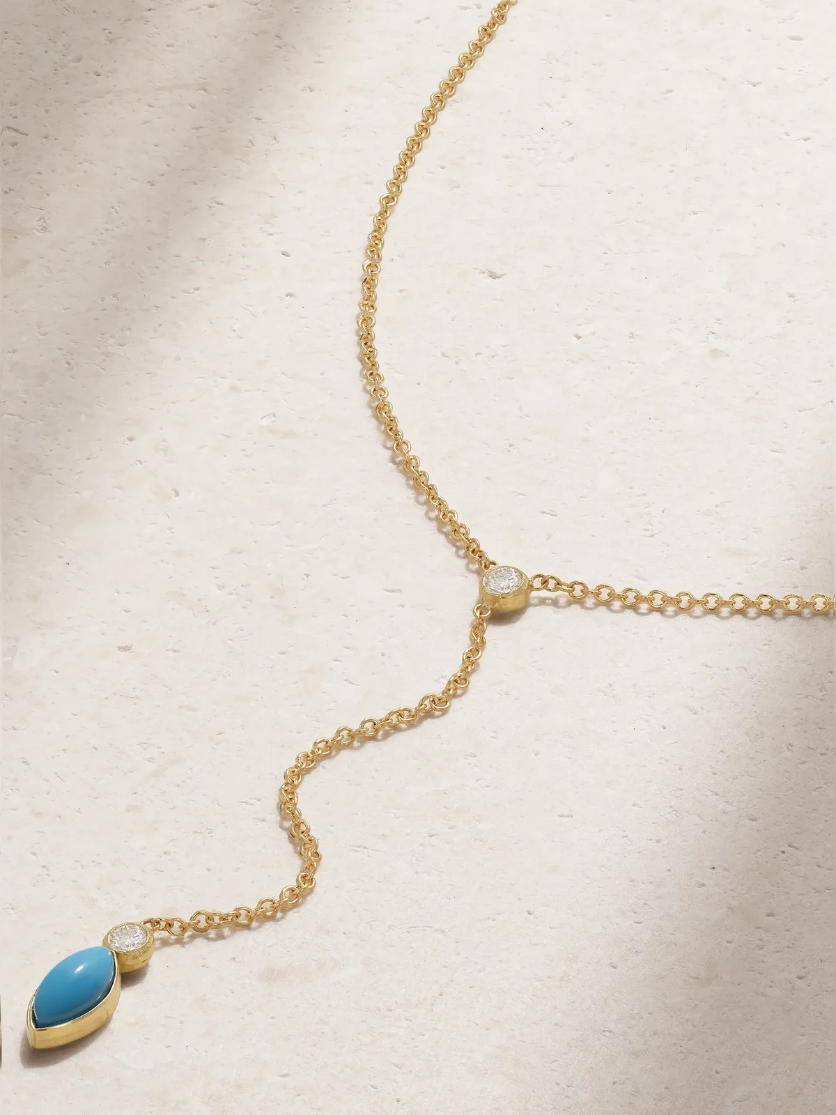 18-karat Gold, Turquoise And Diamond Necklace