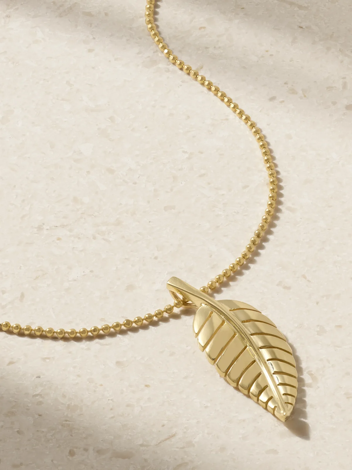 Small Leaf 18-karat Gold Necklace