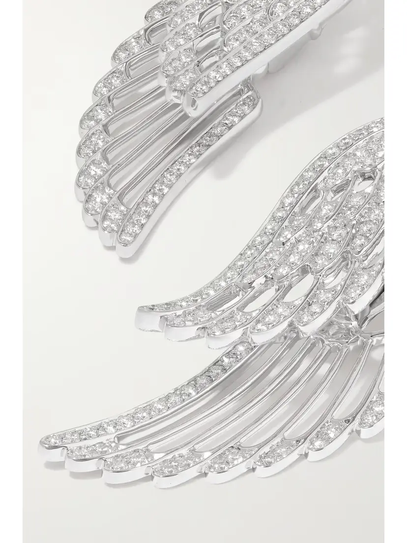 Garrard Wings Embrace 18-karat White Gold Diamond Earrings | Thumbnail 4