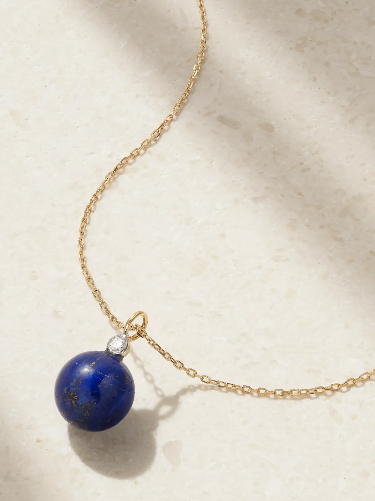 14-karat Gold, Lapis Lazuli And Diamond Necklace - Blue