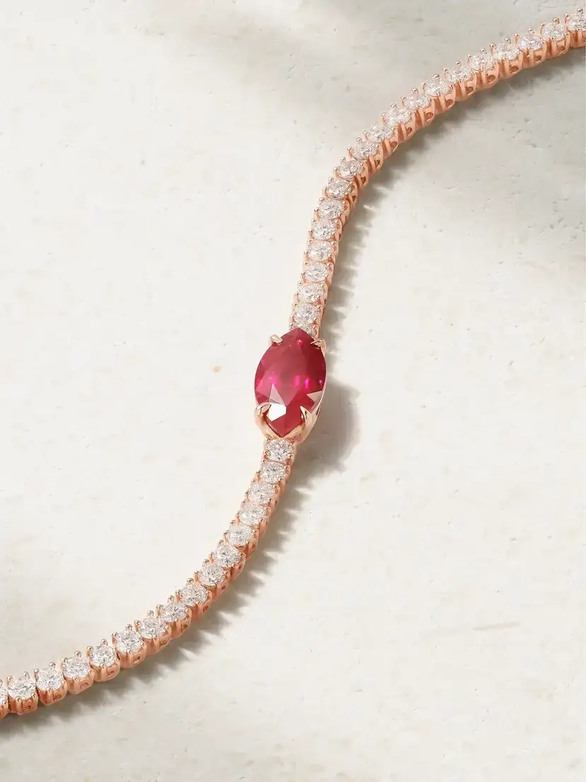 Anita Ko Hepburn 18-karat Rose Gold, Diamond And Ruby Bracelet | Thumbnail 4