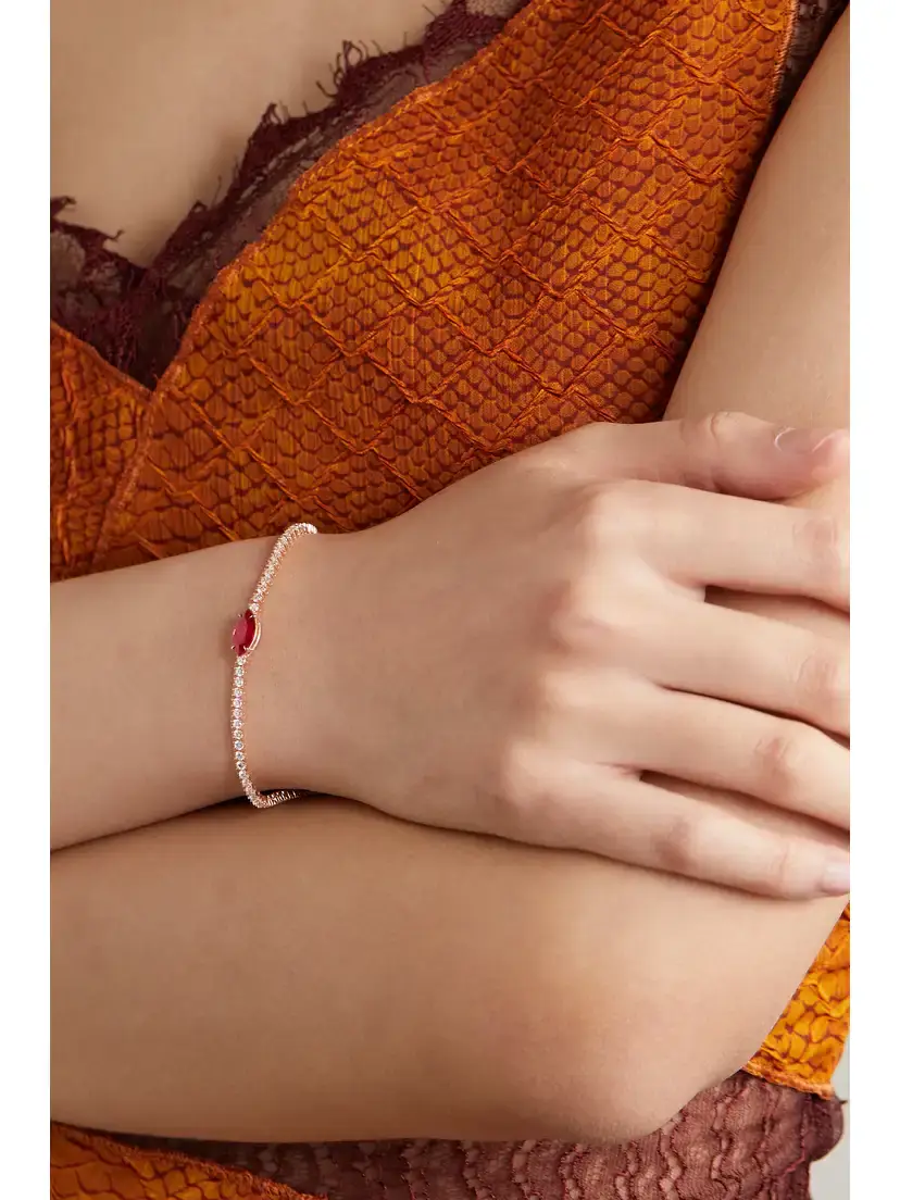Anita Ko Hepburn 18-karat Rose Gold, Diamond And Ruby Bracelet | Thumbnail 5
