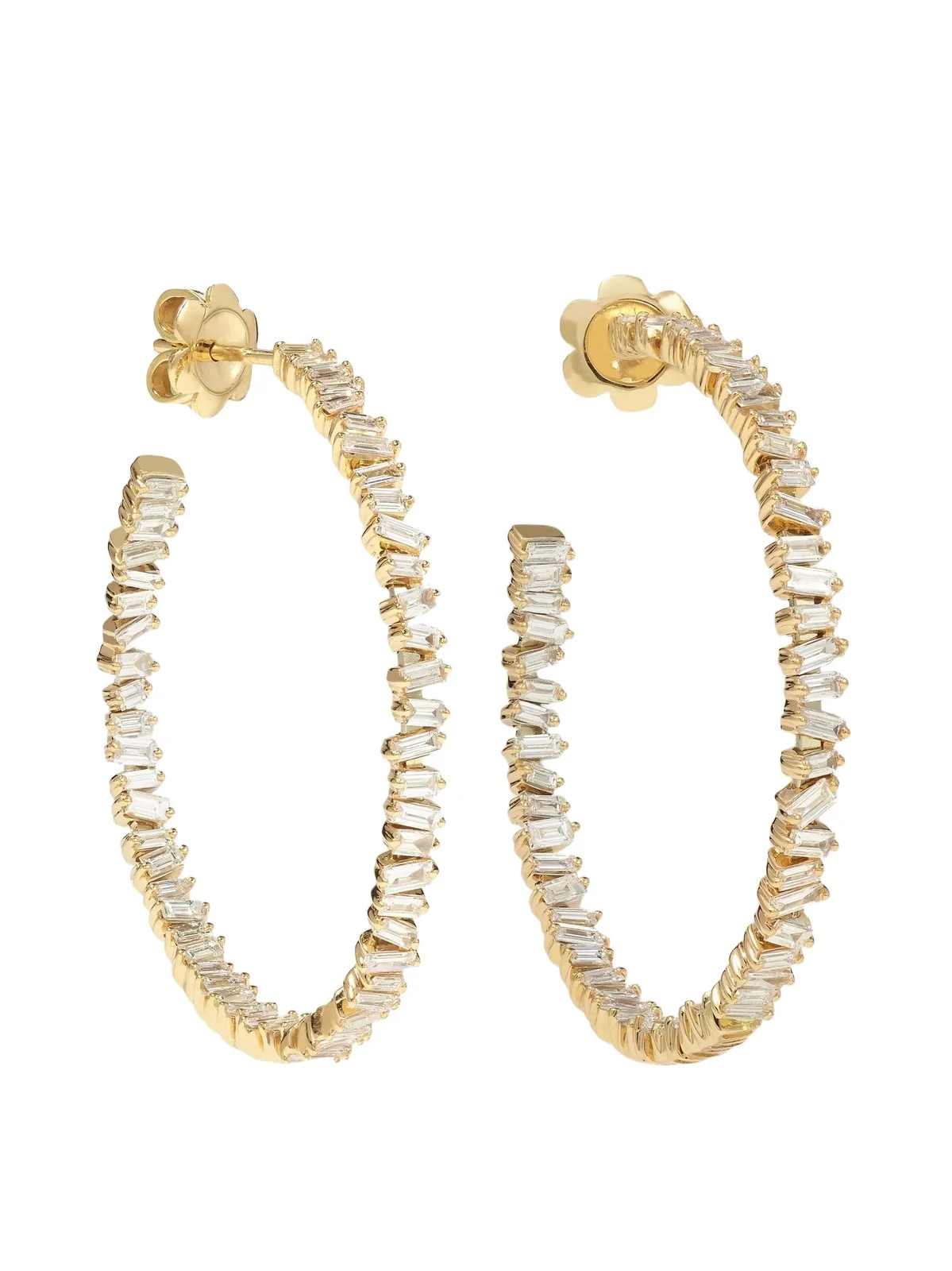 18-karat Rose Gold Diamond Hoop Earrings