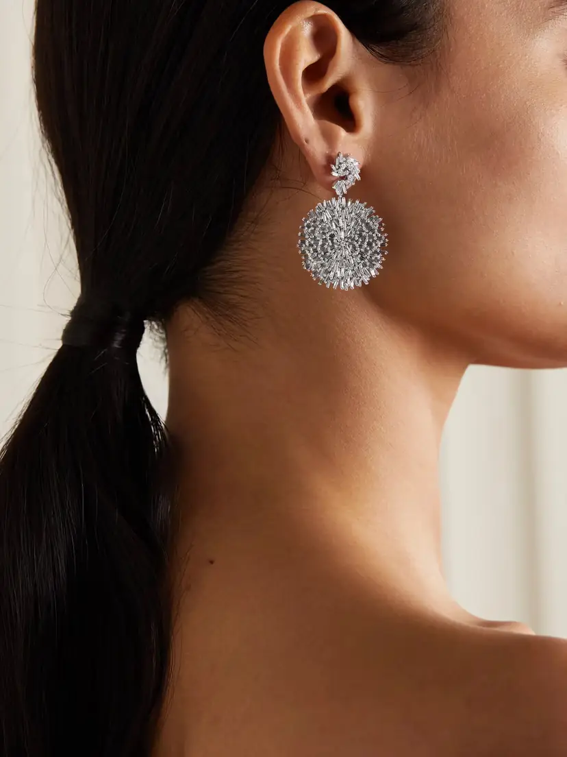 Suzanne Kalan 18-karat White Gold Diamond Earrings | Thumbnail 2 Suzanne Kalan 18-karat White Gold Diamond Earrings | Thumbnail 2