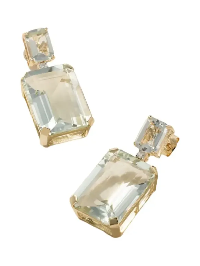 14-karat Gold, Amethyst And Diamond Earrings 14-karat Gold, Amethyst And Diamond Earrings