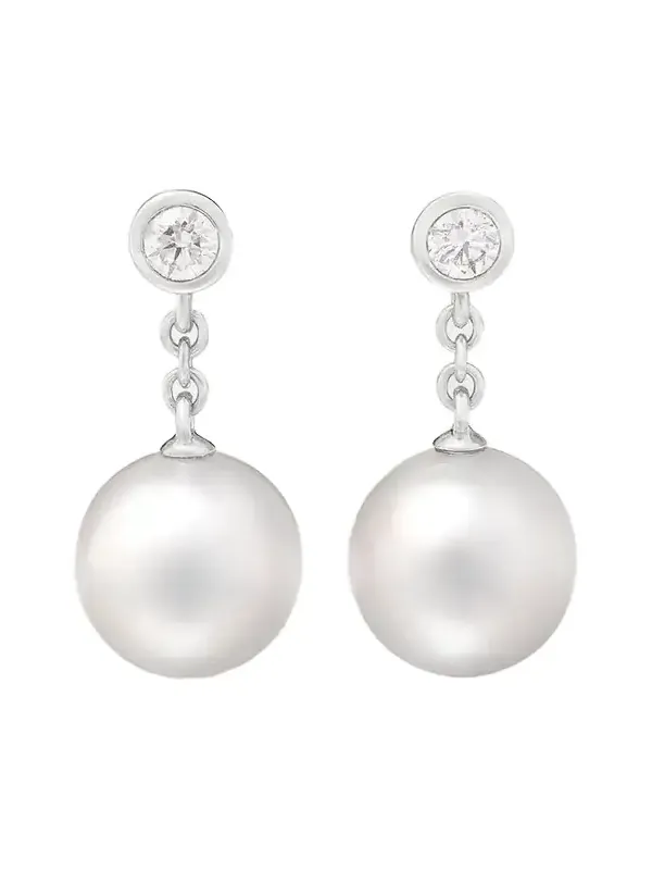 18-karat White Gold, Pearl And Diamond Earrings