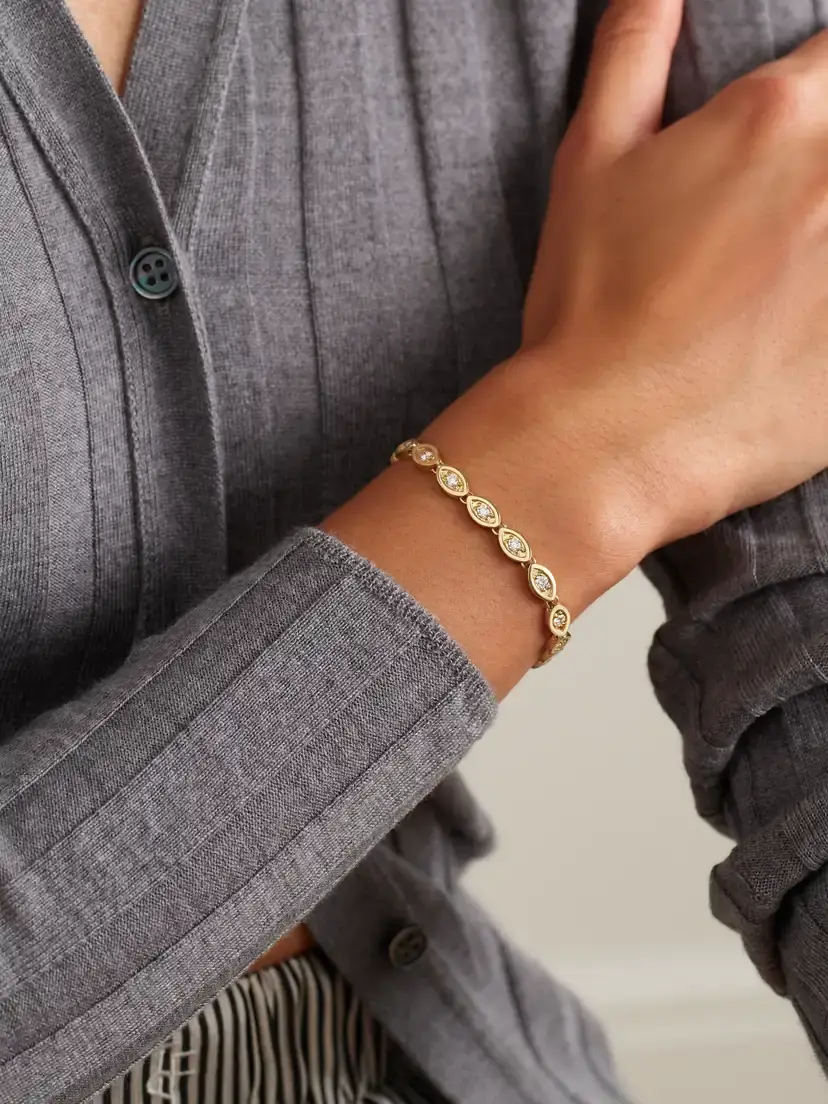 Sydney Evan Evil Eye 14-karat Gold Diamond Bracelet | Thumbnail 2 Sydney Evan Evil Eye 14-karat Gold Diamond Bracelet | Thumbnail 2