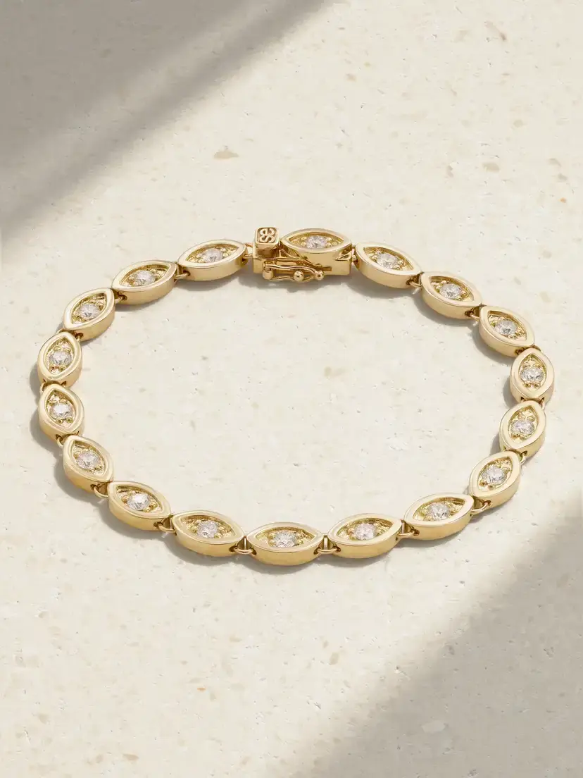 Sydney Evan Evil Eye 14-karat Gold Diamond Bracelet | Image 1 Sydney Evan Evil Eye 14-karat Gold Diamond Bracelet | Image 1